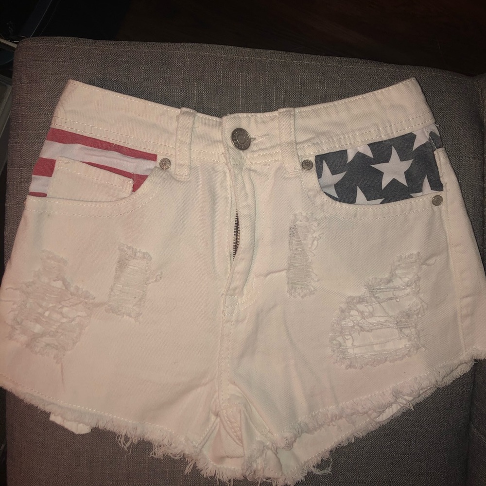 American flag white shorts sz 2